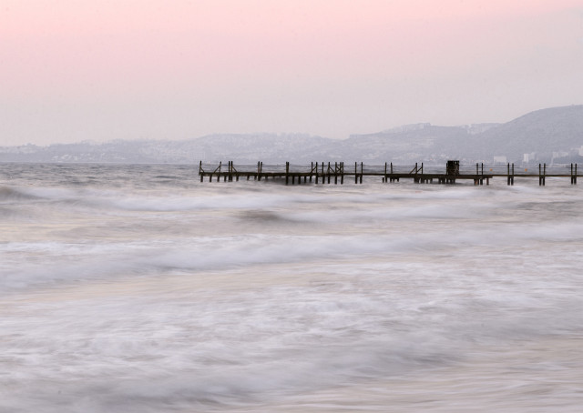 Gün Batımında Deniz ve İskele